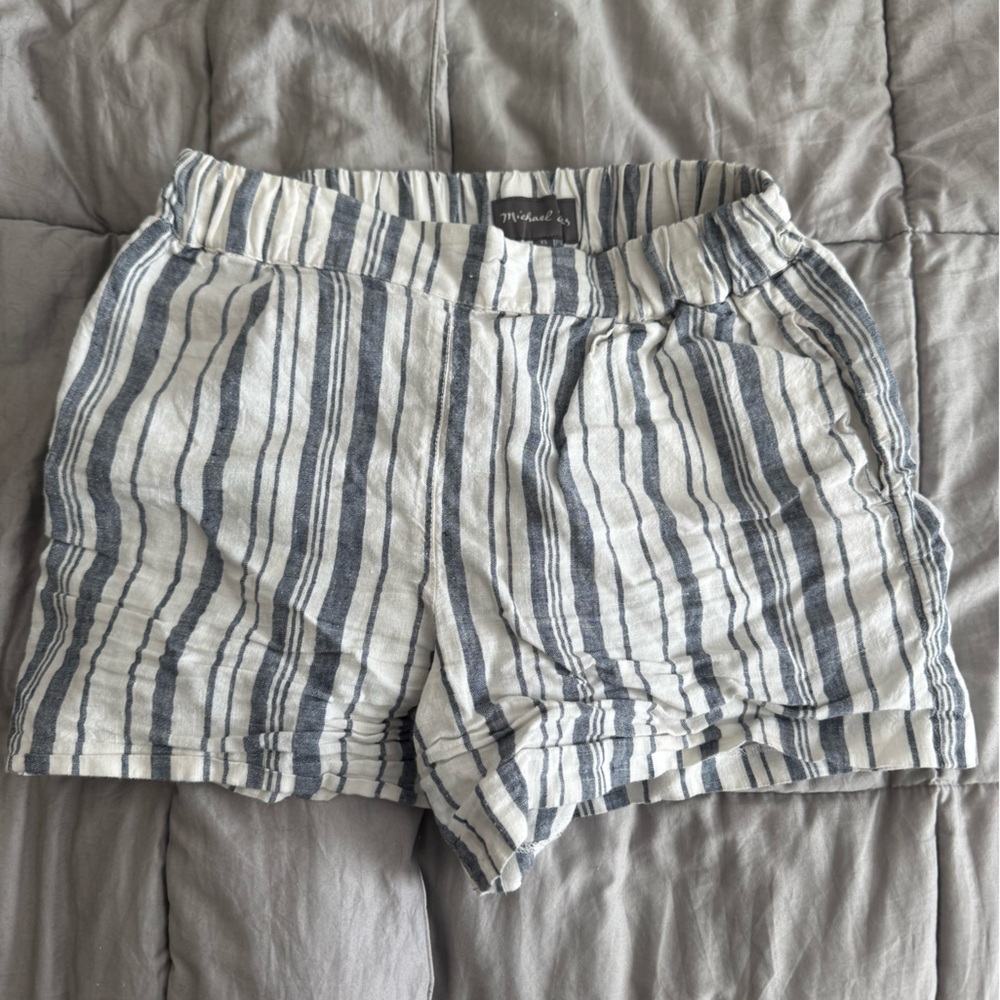 Michael Stars Women's Striped Shorts in Blue and White